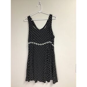 Mink Pink Black White Polka Dot Sleeveless Dress‎ Women's Size Large